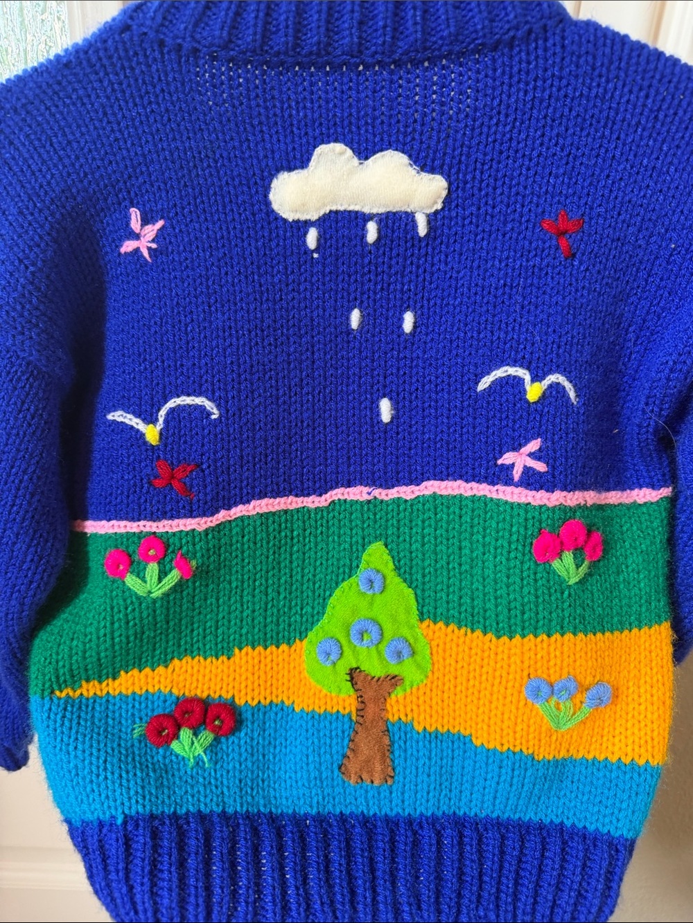 Colorful Embroidered Kids Sweater Cardigan - Picture 7 of 7